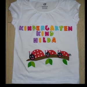 Shirt nursery child birthday kita forest kindergarten sewn wish shirt ladybug diy handmade