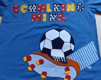 Shirt Geburtstagsshirt Fußball benäht Fußballer Geburtstag Schulkind benäht handmade