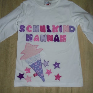 Shirt schooling school child sugar bag, stars, sewn wish shirt diy handmade image 2