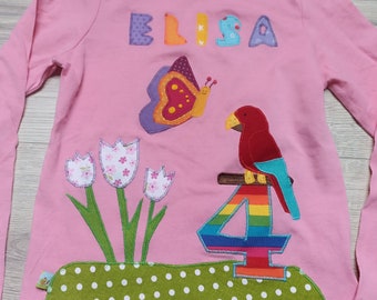 Shirt benäht Geburtstag neu Schmetterling Papagei Ara wunschshirt