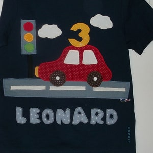 Shirt birthday car number traffic light sewn street dawanda diy