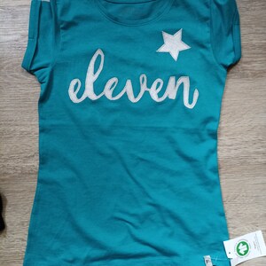 Shirt birthday sewn writing letter word number princess ii