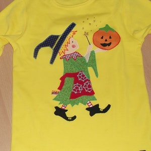 Shirt Hexe Halloween Herbst Applikation benäht Geburtstag diy handmade Bild 3