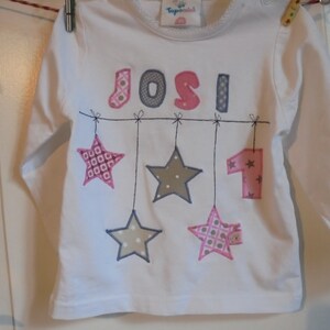 Shirt Birthday Stars Number Leash Stitched image 4