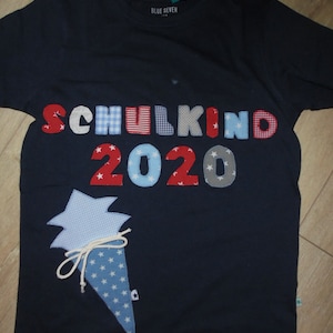 Shirt Application School Enrolment Schoolchild Stars Sewn Sugar Bag School Bag 2022 Desired Shirt