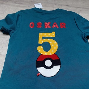 Shirt benäht Geburtstag neu Pokémon Ball bisa wunschshirt Bild 5