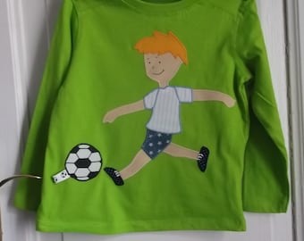 Camisa camisa de aniversário jogador de futebol costurada aniversário diy futebol artesanal