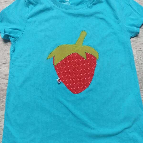 Shirt newly sewn single piece 158/164 turquoise strawberry