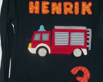 Feuerwehr Shirt  benäht Rüstfahrzeug Geburtstag neu diy handmade