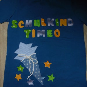 Schulkind Einschulung Shirt benäht Tüte Bild 5