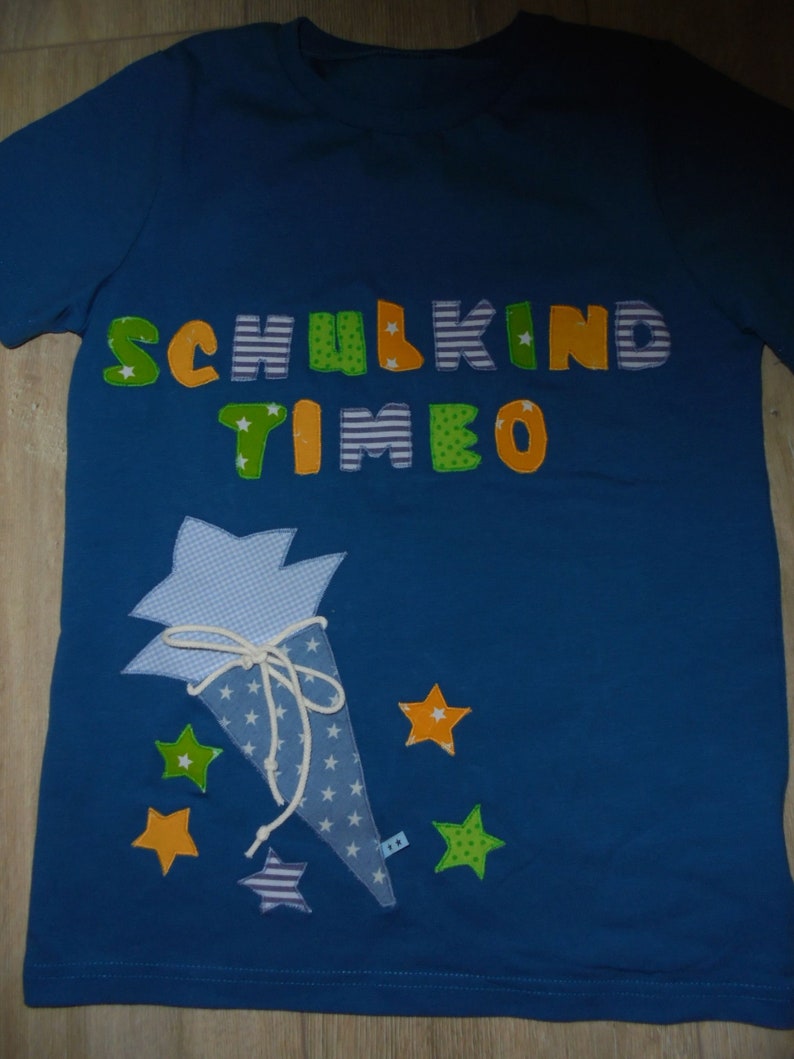 Schulkind Einschulung Shirt benäht Tüte Bild 5