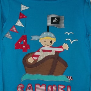 Shirt Pirat Junge Geburtstagsshirt Boot Schiff Geburtstag maritim benäht diy handmade Bild 3