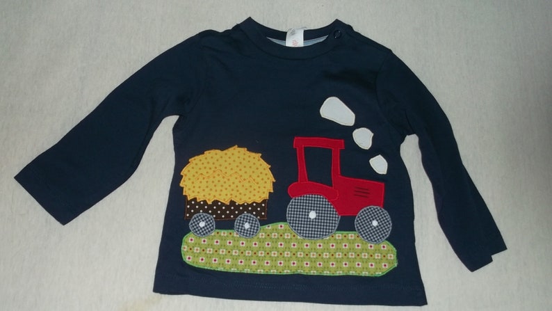 Shirt benäht Traktor Bauernhof Applikation Geburtstag Bild 1