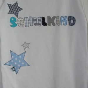 Shirt Applikation Einschulung Schulkind Sterne benäht diy handmade Bild 3