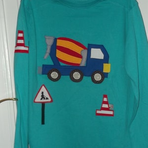 Betonmischer Geburtstag Shirt benäht Baustelle Bagger Kipper Laster Bild 4