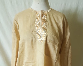 Embroidered Tunic Linen Traditional Indian Hippie Boho Clothing