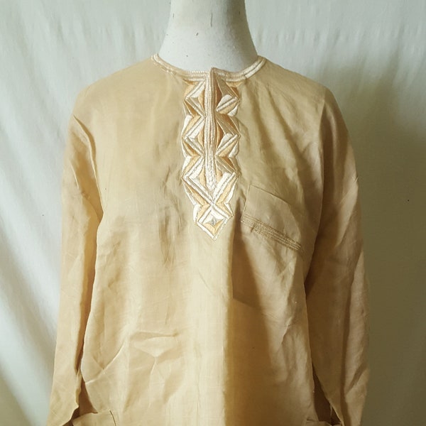 Embroidered Tunic Linen Traditional Indian Hippie Boho Clothing