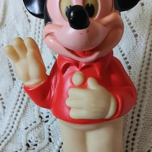 Vintage Mickey Mouse 1978 Gabriel CBS Disney Rubber Squeaky Toy 8 inch