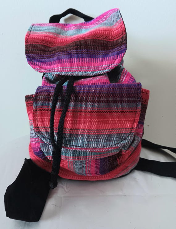 Mini Back Backpack: Handmade Guatemalan Cotton Bo… - image 11