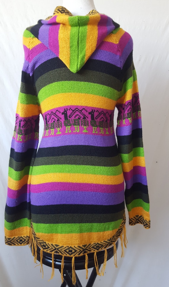 Mexican Hoodie Sweater Hippie Bohemian Ethnic Acr… - image 9