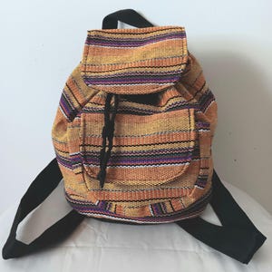 Mini Back Backpack: Handmade Guatemalan Cotton Boho Hippe Purse