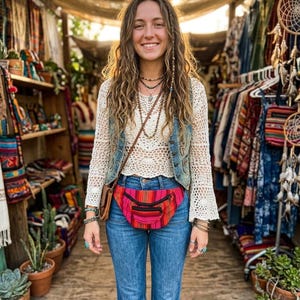 Handmade Cotton Eco-Friendly FANNY PACK Guatemalan Carry-All Belly Bag Festival Wear
