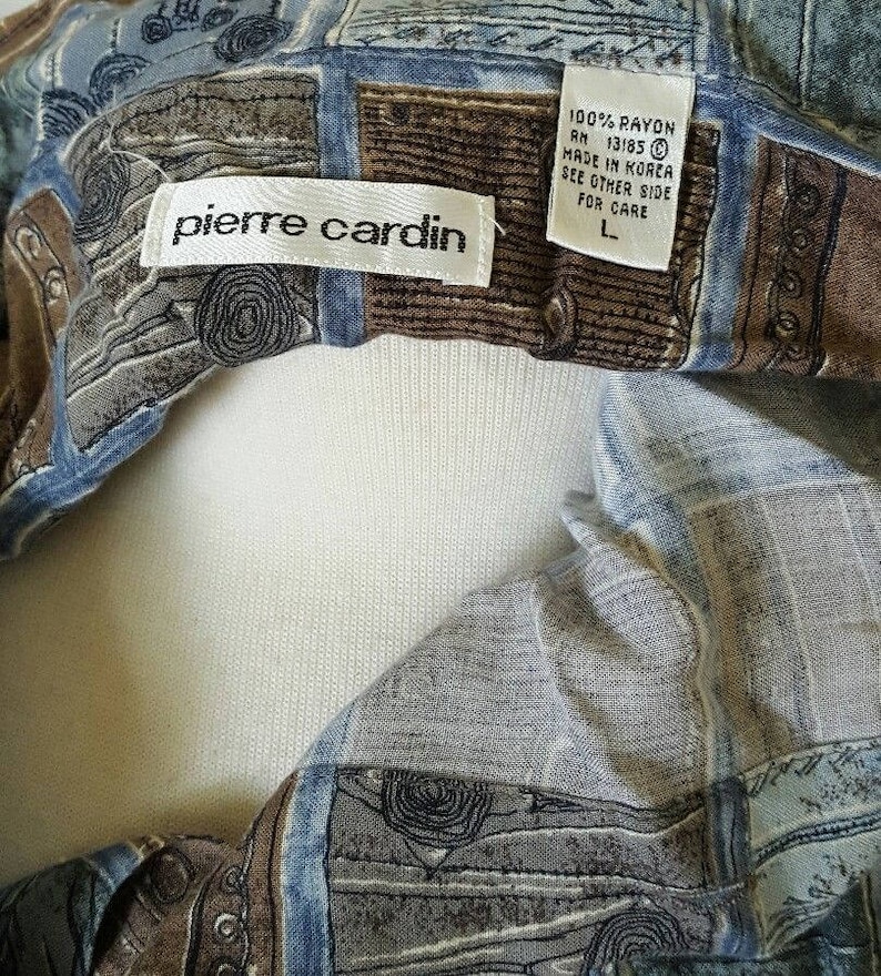 Pierre Cardin Patterned Shirt 80/'s Men/'s Shirt Vintage Pierre Cardin Shirt