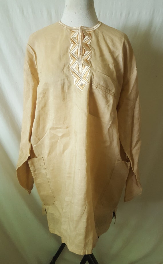 Embroidered Tunic Linen Traditional Indian Hippie 