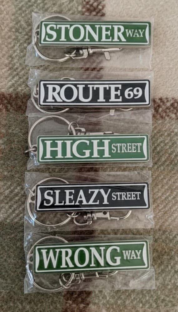 Vintage Street Sign Keychain, Custom City Ave Sign Key Rings
