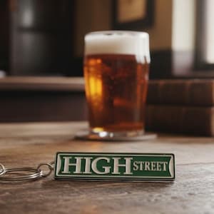 High Street Sign Keychain: 90s Nostalgia - Smoker Gift