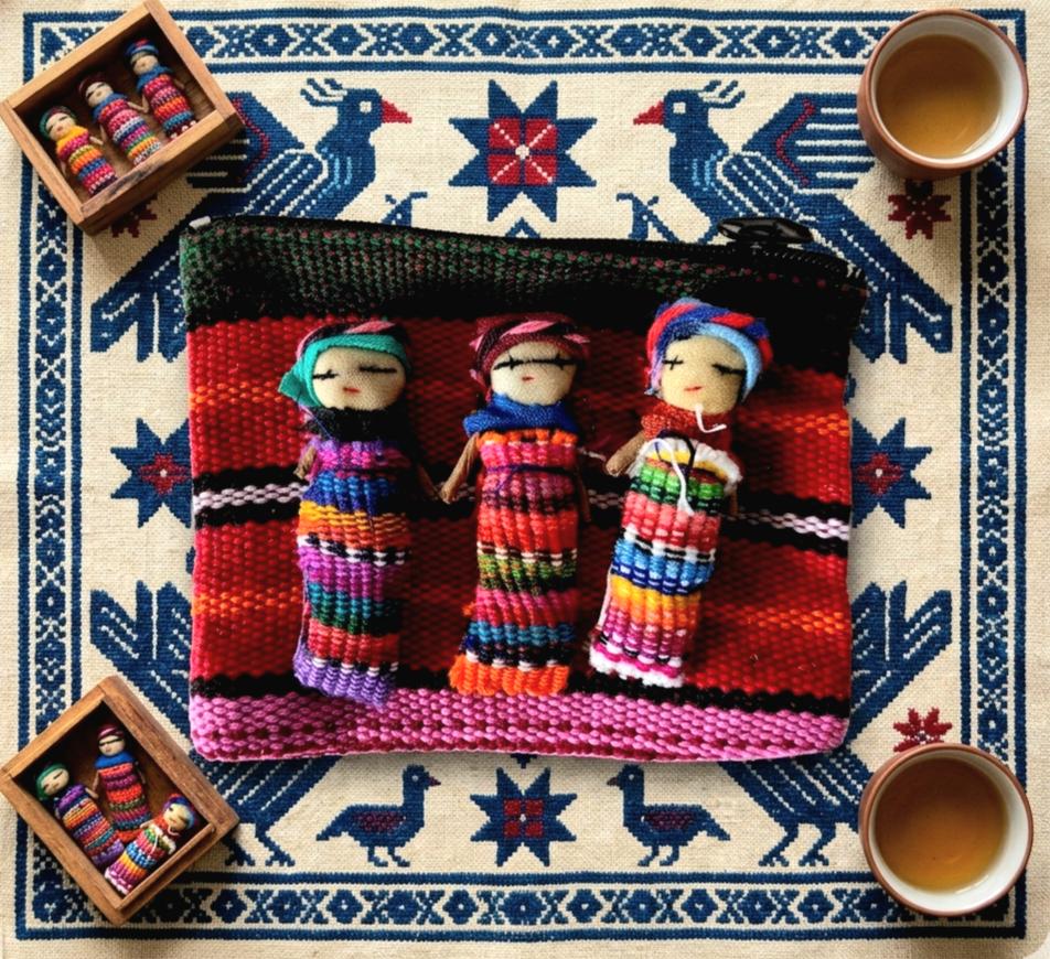 Guatemalan Bohemian Messenger Bag - Worry Dolls -Upcycled- Charming Folk Art Worry Dolls Purse - Etsy UK main image 3