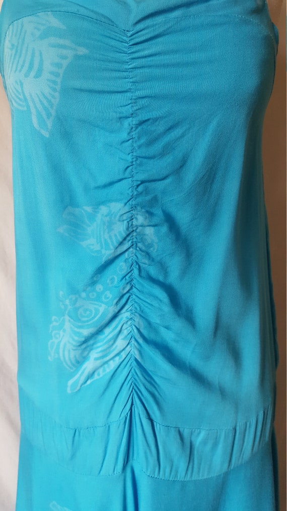 1990's Sundress Long Summer Dress Asymmetrical Ra… - image 8