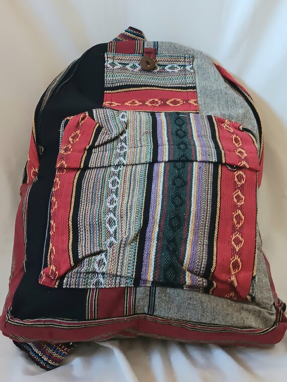 Backpack Hemp Cotton Hippie Knapsack Bohemian Tra… - image 4