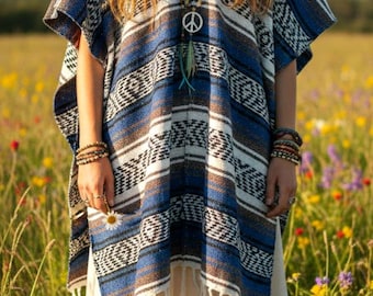 Mexican Poncho CLINT EASTWOOD Spaghetti Western Mexican Hippie Festival Boho Clothing Falsa Blanket