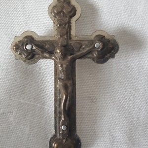 Cross Pendent Italian Jewelry Antique Catholic Necklace 1950s Cross