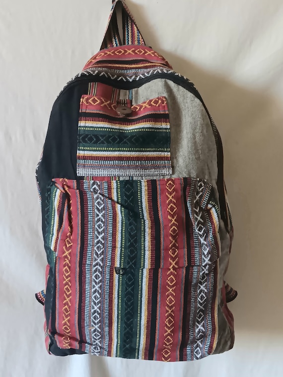 Backpack Hemp Cotton Hippie Knapsack Bohemian Trav