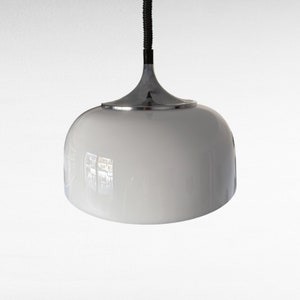 Vintage Meblo Guzzini Ceiling Lamp/ Pendant Light by Harvey Guzzini/ Space Age Lighting/ White Pendant Light/ Mid-Century Design/ Made in YU zdjęcie 1