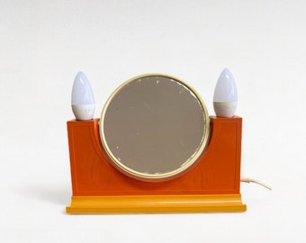 Vintage Vanity Mirror/ Double Sided/ Make-up Mirror/ Light Mirror/ Bathroom Mirror/ Space Age/ Retro Home/ Elma Yugoslavia/ 1970&#39;s/