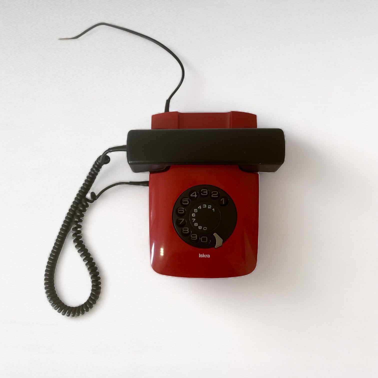 Vintage Iskra ETA82 Rotary Dial Telephone/ Red Dial Telephone/ Stationary Telephone/ Iskra Kranj/ Made in Yugoslavia/ 1980's/