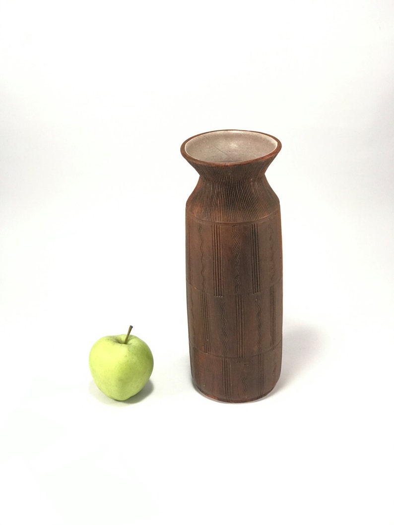 Vintage Clay Vase//Brown//Decorative image 1