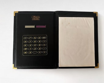 Vintage Multifunctional Notebook - Schedule/ Calculator and Notepad/ Multiple Business Card Holder/ Leather Cover/ Slovenia -Yugoslavia/