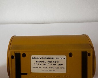Vintage Mustard Flip Style Clock Sankyo Joy-clo/ Mid-century