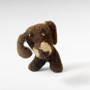 Vintage Plush Puppy/ Stuffed Toy/ Soft Vintage Toy/ 1950&#39;s/ Collectible PLush Toy/ Vintage Teddy/ Brown Puppy/ Plushie/