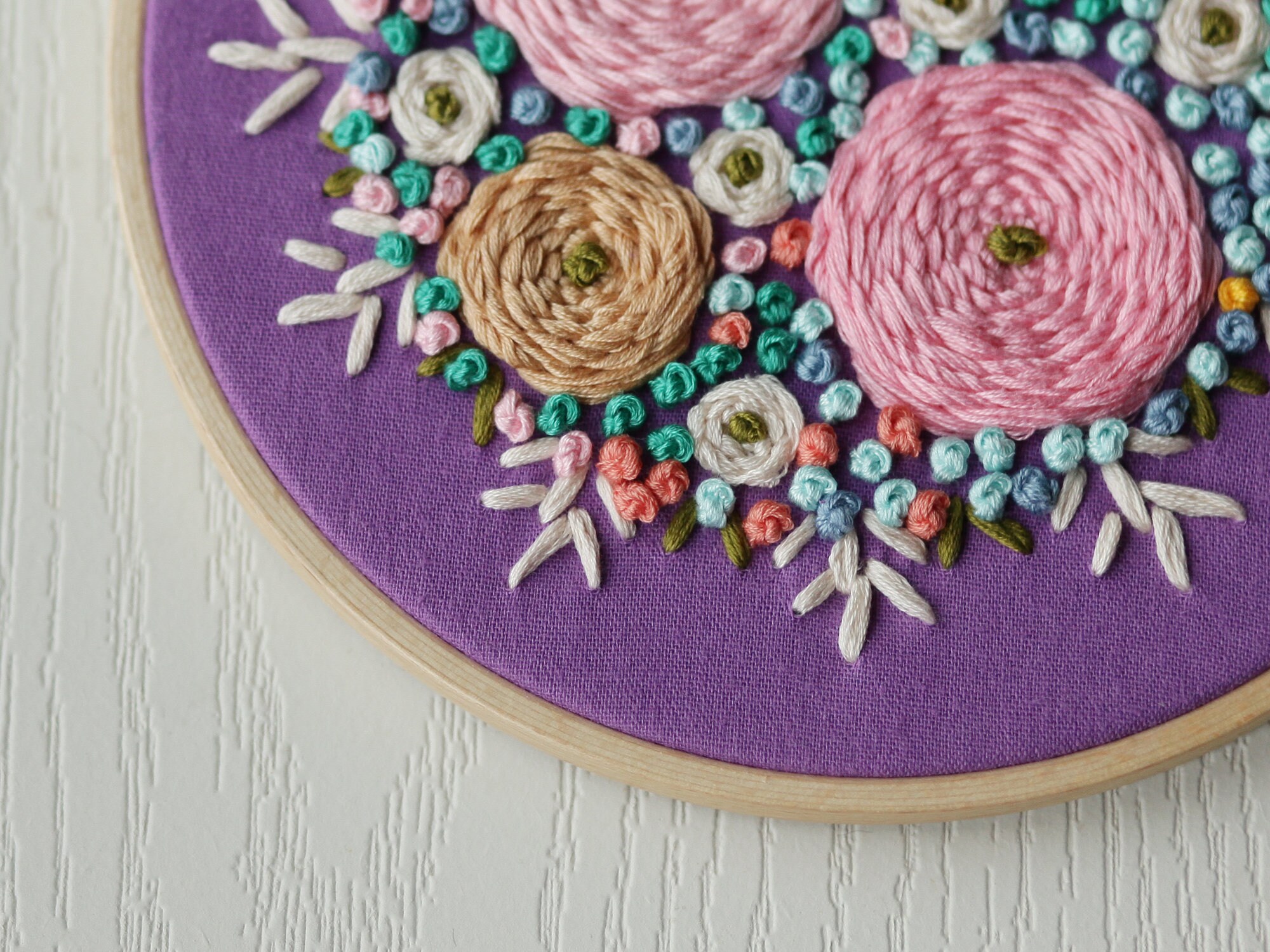 Bright Peonies Embroidery Hoop Art / Wall Decor / Embroidered Etsy