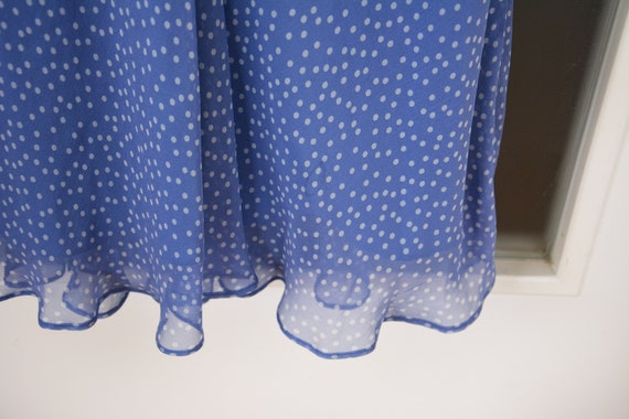 Genuine Silk blue polka dot dress, S M size, Adri… - image 10