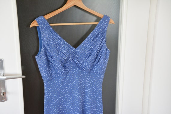 Genuine Silk blue polka dot dress, S M size, Adri… - image 6