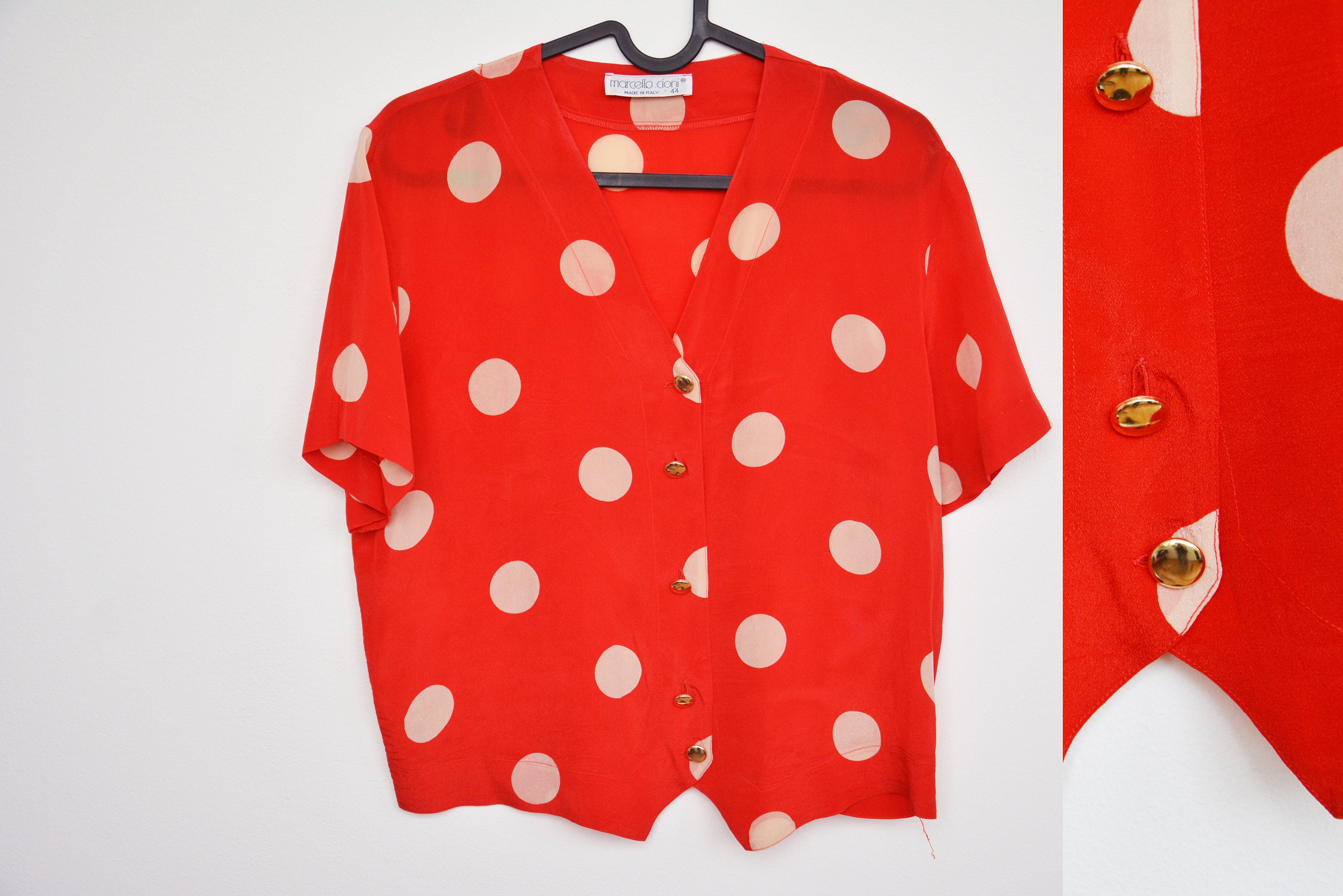 H.I.P. Polka Dot Blouse - Women's Shirts/Blouses in Red