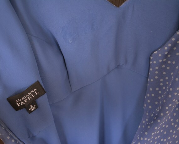 Genuine Silk blue polka dot dress, S M size, Adri… - image 9