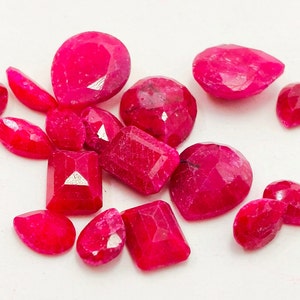 31 Cts Natural Red Ruby Mixed Cut Shape Loose Gemstone Lot Ruby Red Mixed Cut Gemstone Lot