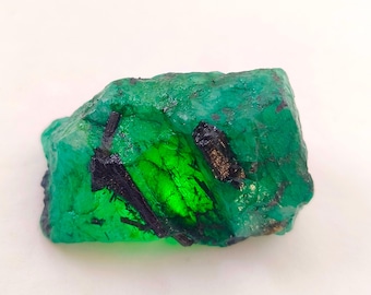 Dyed Green Emerald: Colombia Rough Loose Gemstone